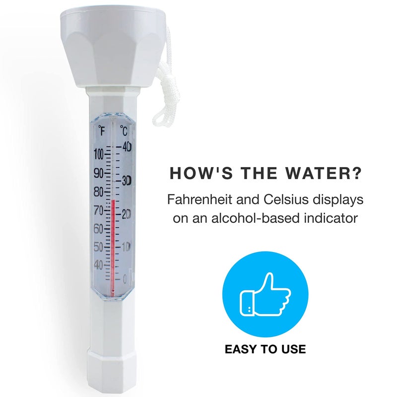 SplashTech Floating Buoy Pool Thermometer with Jumbo EZ Read Display & Cord- Shatter Proof- Swimming Pool Maintenance Equipment for Indoor or Outdoor Swimming Pool, Hot Tub, Jacuzzi, Spa - Image 2